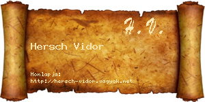 Hersch Vidor névjegykártya